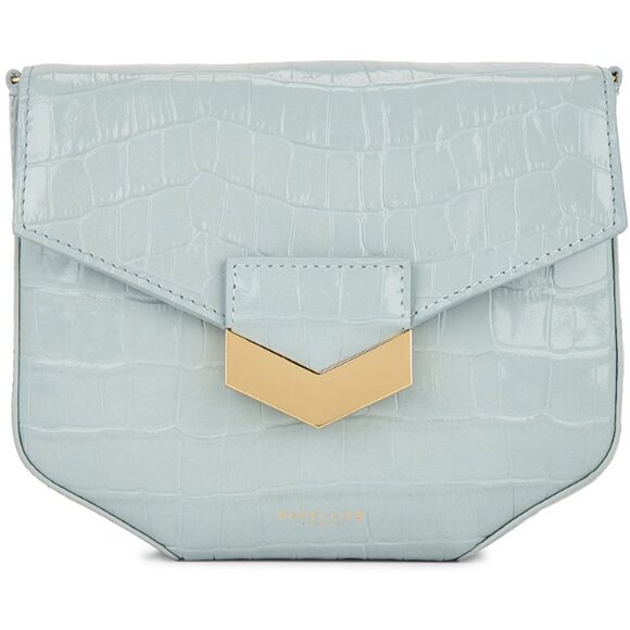 DeMellier N92 Mini London Bag, Steel Blue Croc Effect - Picture 1 of 6